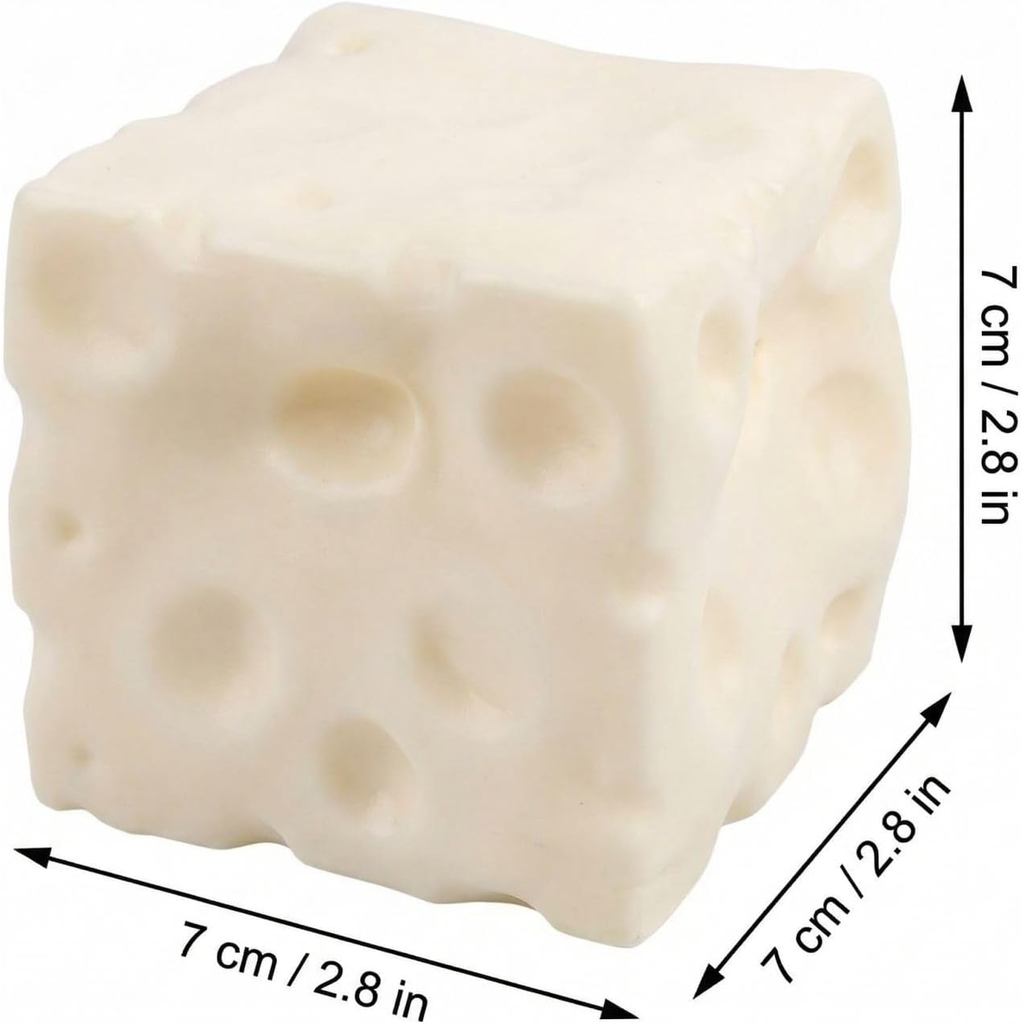 Đồ chơi Squishy phô mai màu vàng khổng lồ Jumbo, Đồ chơi Fidget giảm căng thẳng mềm tăng chậm, Khối phô mai chủ đề thực phẩm mới lạ dành cho trẻ em và người lớn, Quà tặng dự tiệc & sinh nhật (2.8in)