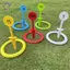 HFTOY Vòng Nhựa Toss Bộ Trò Chơi Trẻ Em 6 Nhẫn 5 Chốt Bãi Cỏ Ngoài Trời Bãi Biển Bền An Toàn Lễ Hội Gia Đình Bayard Chơi ~