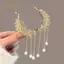Kẹp tóc nữ ngọc trai PANPIA, vuốt tóc đính đá rhinestone, phụ kiện tóc thời trang, giữ đuôi ngựa chắc chắn