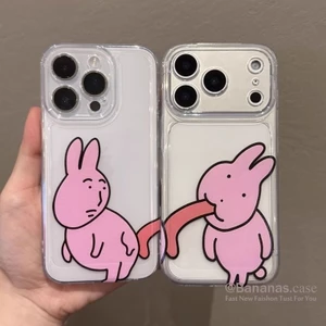 Phim Hoạt Hình Ngộ nghĩnh Thỏ Hồng Cặp Đôi Ốp Lưng Điện Thoại iPhone 17 16 15 14 13 12 11 Pro Max X XS XR 7 8 Plus SE2020
