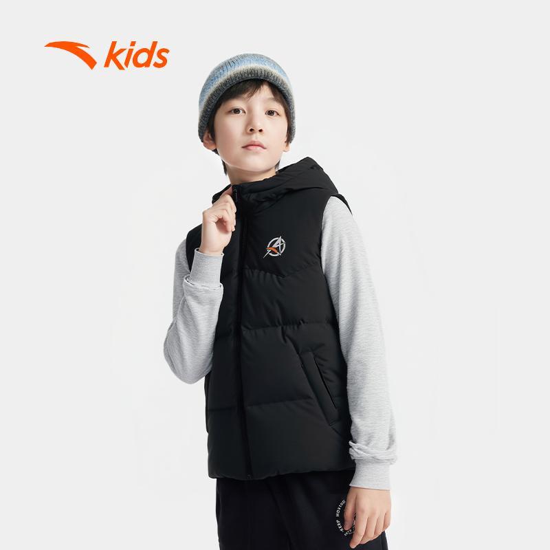 ANTA Kids Áo Gile Lông Vũ Bé Trai 3525D1903. Có Mũ, Ấm Nhẹ, Chống Lạnh Thu Đông