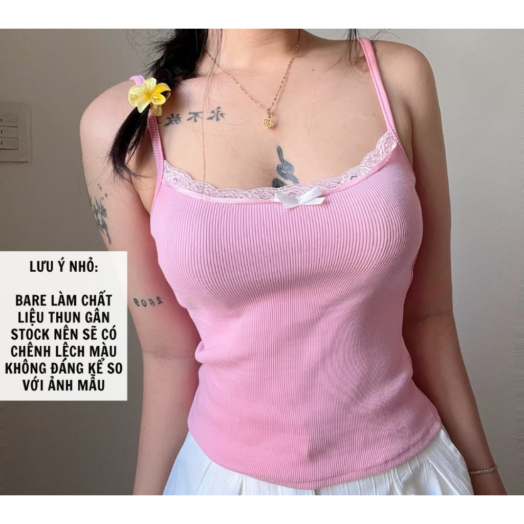 (Có size) Áo Hai Dây Nữ Phối Ren Thời Trang Mùa Hè Ngọt Ngào Cho Nữ- A288