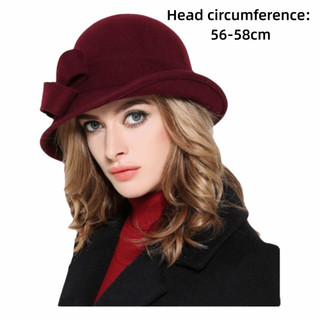 NCE Vintage Cloche Fedora Cap, Thiết kế cổ điển Mũ len nỉ phong cách cổ điển, Mũ lưỡi trai thanh lịch có nơ trang trí hình dạng thanh lịch Mũ bát đĩa nữ thời trang nữ