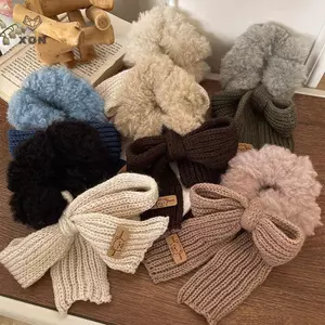 Mới Scrunchie nữ mùa đông, phụ kiện tóc đan dây sang trọng và ấm áp [Mina]