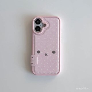 Ốp Điện Thoại Thích Hợp Cho iPhone X XS XR XSMAX 11 12 13 14 15 16 17 Pro max Plus Air Leather Grain Pink Miffy Star Vỏ Bảo Vệ Chống Sốc Bao Gồm Tất Cả 3RP2