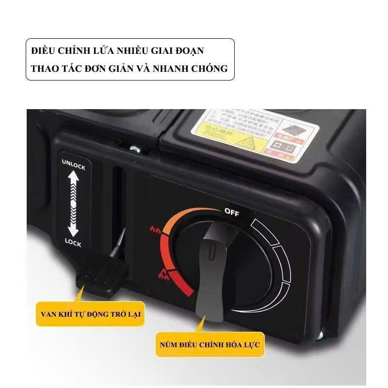 Bếp Ga Mini Du Lịch Chống Cháy Nổ, Chống Gió Công Suất Lớn, Chất Liệu Thép Không Gỉ ( Hàng Loại 1)