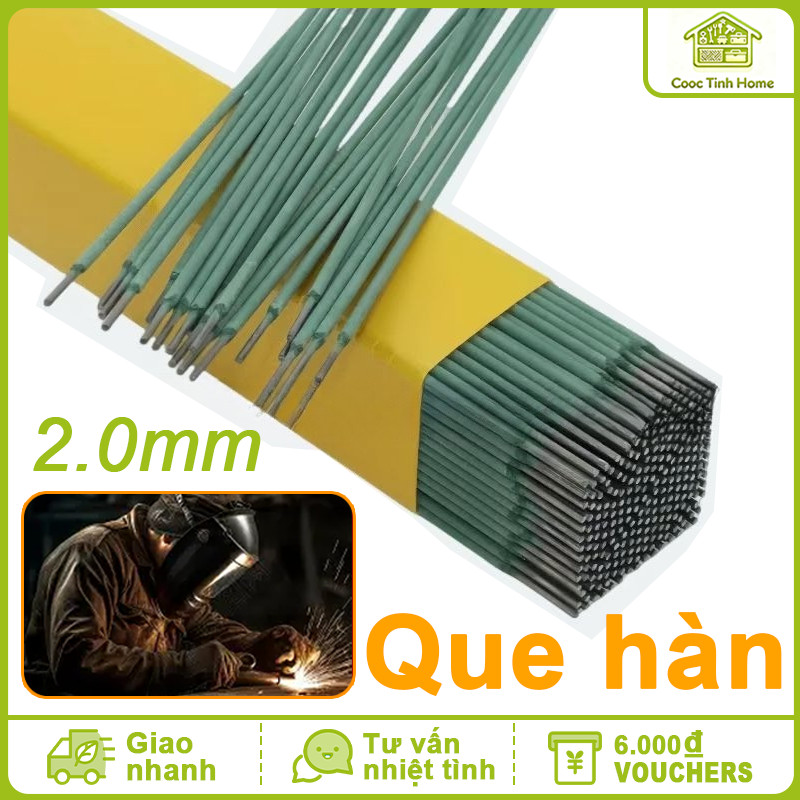 Que Hàn Xanh 2.0mm Hàn Sắt & Vật Liệu Mỏng | Mối Hàn Đẹp – Dễ Tróc Xỉ – Phù Hợp Máy Hàn Mini