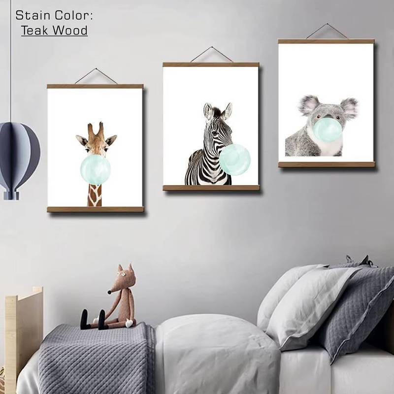 21-70cm Khung Trưng Bày Nghệ Thuật Retro Poster Móc Treo Bộ Rộng Gỗ Từ Treo Khung Canvas Poster Chuyên Dụng Khung Nghệ Thuật Móc Treo
