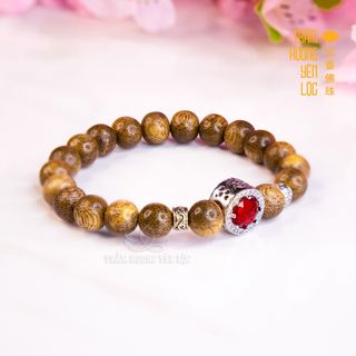 Vòng tay trầm hương đơn mix Minh Nguyệt Trầm Hương Yên Lộc