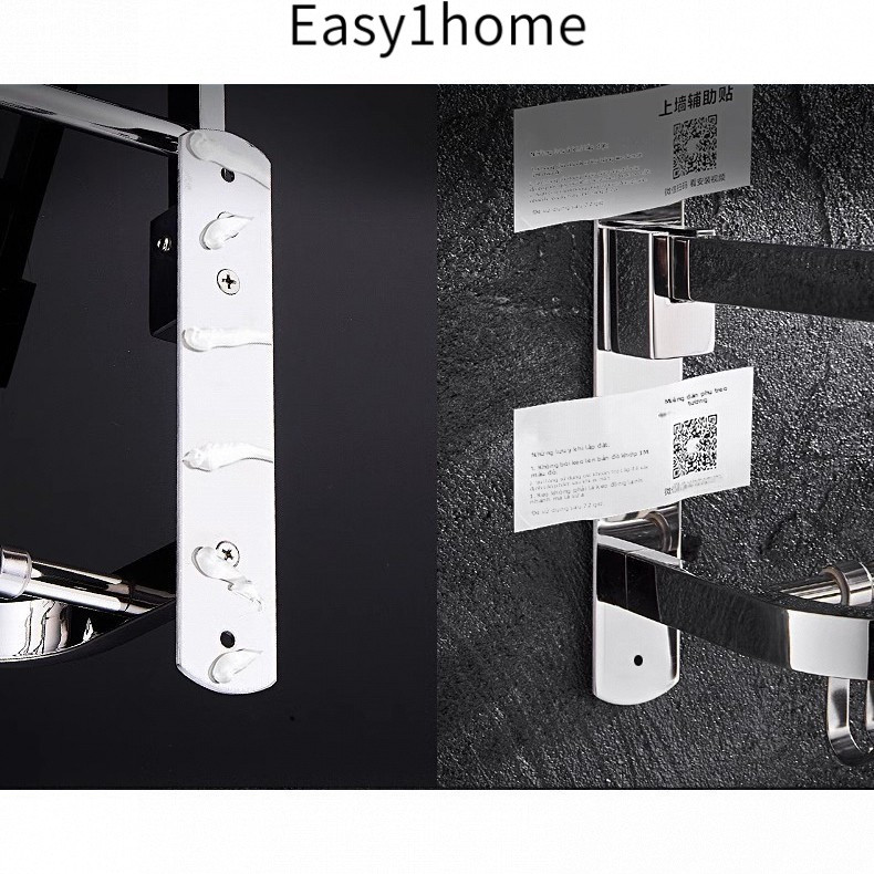 【 KOHLER 】Giá treo khăn bằng thép không gỉ cao cấp, giá treo tường không cần khoan, giá treo khăn gập lại, giá treo khăn