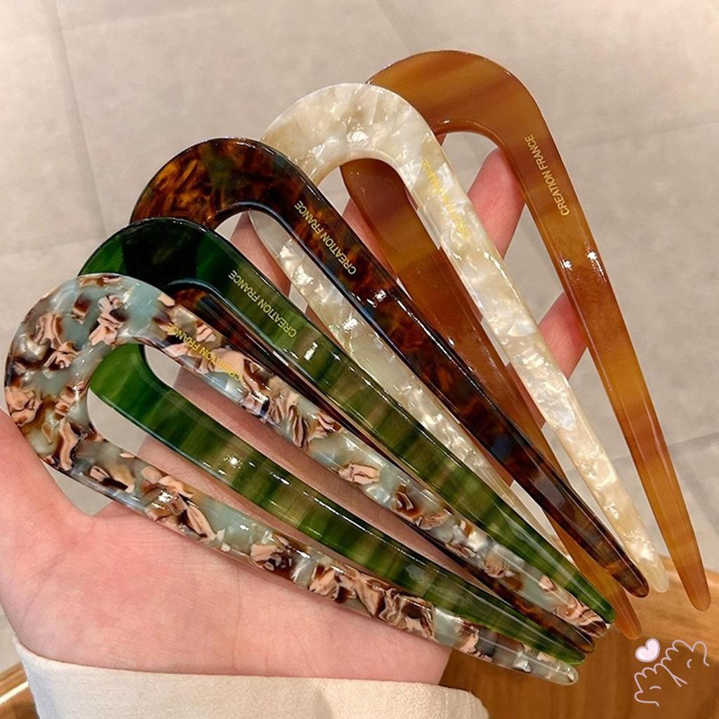 Mới - Kẹp tóc hình chữ U phong cách Trung Quốc bền acrylic, dụng cụ DIY cho tạo kiểu tóc