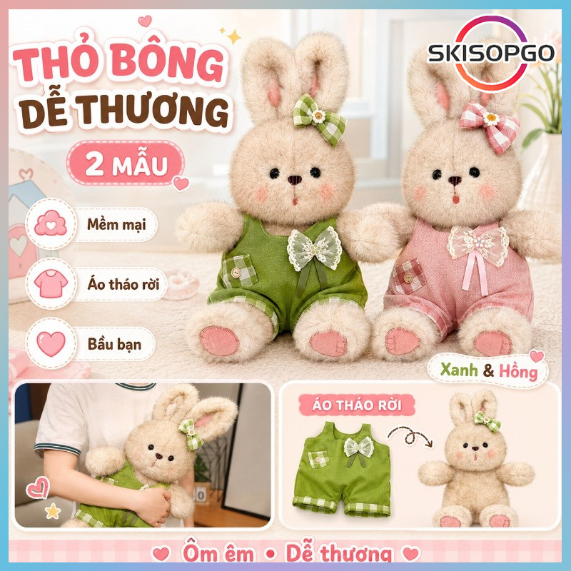 【SKISOPGO】Lông Tơ Thỏ Sang Trọng Búp Bê,Búp bê thỏ Lanxi,Quần áo búp bê dễ thương,Quà Tặng Sinh Nhật