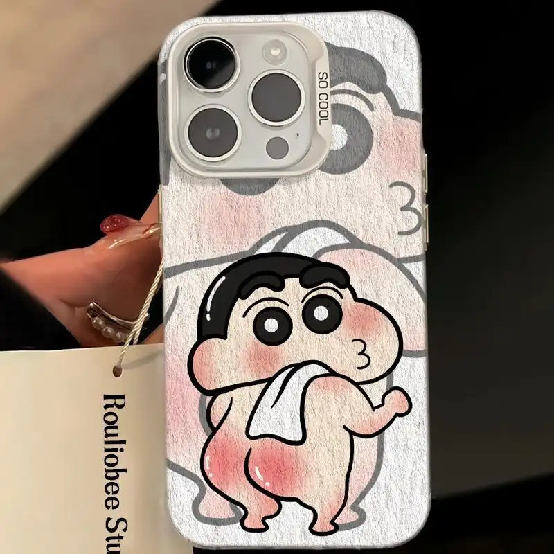Ốp lưng chống sốc Crayon Shin-chan, thiết kế hoạt hình độc đáo phong cách vui nhộ Tương thích iPhone 17/16/15/14/13/12/1