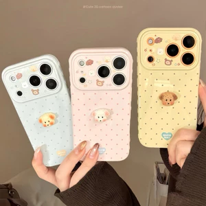 Soft fufu Wave Dot Puppy cho trường hợp iPhone 16promax 15plus tươi 14Pro bùng nổ