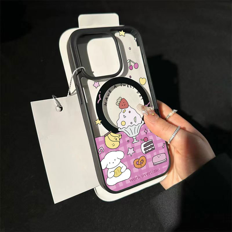 Ốp bảo vệ iPhone, họa tiết cún con tráng miệng, sạc từ tính - iP 7/8/X/XS/11/12/13/14/15/16/17/Plus/Pro/Max/Air