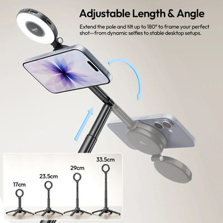 Ulanzı MT71 2 in1 Từ Mini Selfie Stick Để Bàn Chân Đế Cho Iphone 17 16 15 Pro Max Android 180° Có thể điều chỉnh cho Vlog