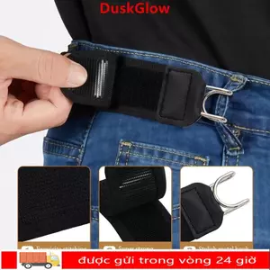 Thắt lưng thun DUSKGLOW, Khóa thắt lưng Unisex Buckleless Belt Hook, Móc kim loại thoải mái có thể điều chỉnh