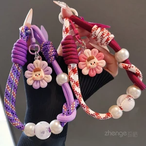 Phụ Kiện Điện Thoại Di Động Siêu Đẹp Nguyên Bản Bện Điện Thoại Di Động Dây Đeo Hoa Hướng Dương Mạnh Mẽ Bền Đẹp Nữ Ánh Sáng Ngắn Sang Trọng Niche Tinh Tế