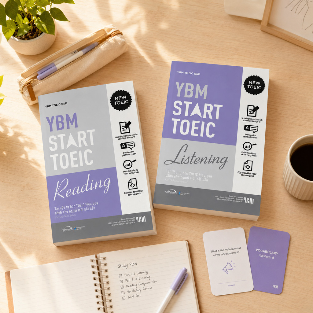 Sách - Lẻ/combo: YBM Start Toeic Reading + Listening - Kèm lời giải chi tiết (Gamma Books)