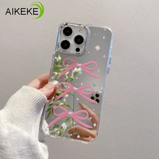 Ốp Điện Thoại Nơ Màu Hồng ins Style Cho Vivo X300 X300S X200 Pro Mini FE X200S X200T X100 Ultra X100S X90 X90S X80 Pro Lite 4G 5G Vỏ Gương Mạ Đơn Giản Ngọt Chống Rơi Vỏ Mềm