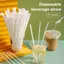 Luckyew 100 / 300 / 500 Chiếc Ống Hút Uống Dùng Một Lần Nhựa Trong Suốt Ống Hút Uống Cho Sữa Smoothie Slushie Nước ép Bong Bóng Trà Ống Hút TQ