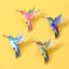 Kudosation 4 Chim Ruồi Thổ Cẩm Dành Cho Nữ Nhiều Màu Sắc Chim Men Pin Kim Loại Huy Hiệu Trang Sức Quần Áo Bapa Phụ Kiện Bạn Bè Quà Tặng Đẹp