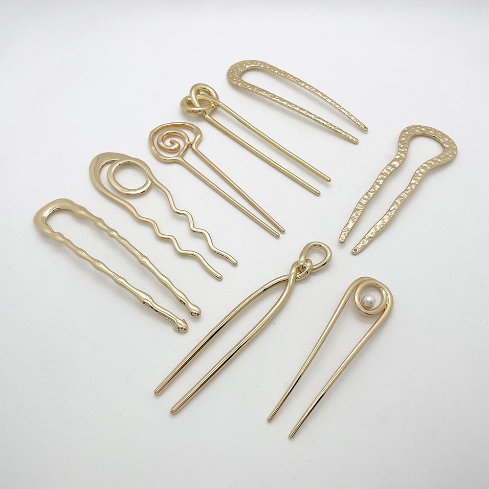 Kẹp tóc hợp kim cao cấp hình chữ U WHX-U, phong cách nữ, thủ công, lớn, hợp mọi trang phục