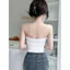 Gợi Cảm Gợi Cảm Hot Girl Phong Cách Thiết Kế Cảm Giác Niche Top Nữ Mùa Hè Phong Cách Mới Ngoài Vai Dây Đeo Ngoài Đeo Tính Khí Xù Slim fit Gợi Cảm Phong Cách Không Eo Nóng Phong Cách Hàng Ngày Chúng Ta