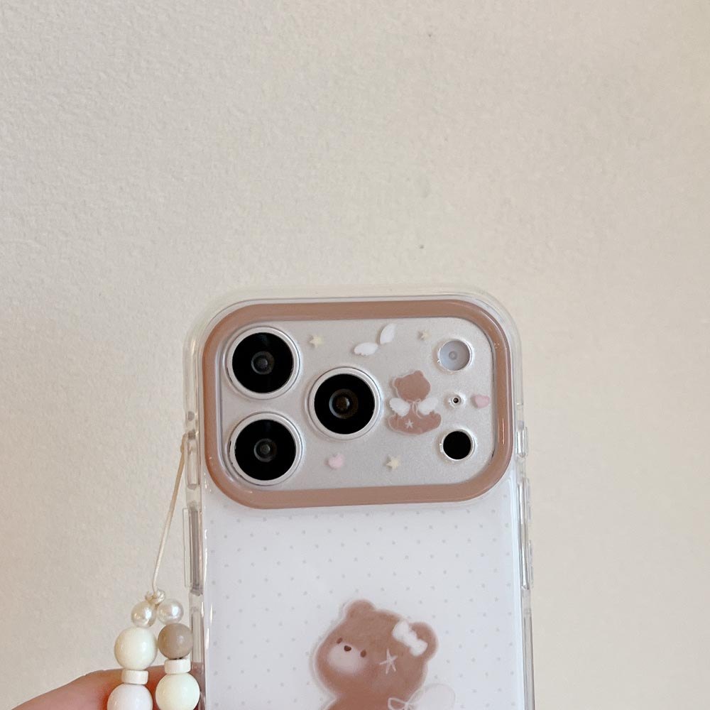 Ốp lưng cứng Tương thích với iPhone 15 15Pro 15ProMax 16 16Pro 16ProMax 17 17Pro 17ProMax Ốp lưng họa tiết hình gấu Wave Point