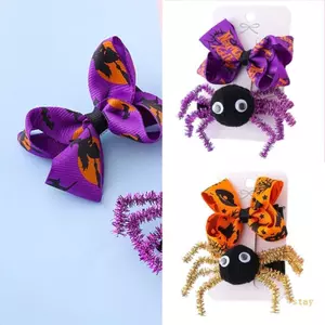 Ở Lại Sáng Tạo Nhện Nơ Kẹp Tóc Cho Trẻ Em Trang Phục Polyester Mềm Halloween Phụ Kiện Thiết Thực Kim Loại Xây Dựng