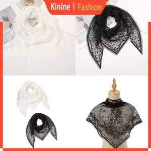 Pray Shawl Mantilla for Ladies Lace Shawl Embroidery Headwear Lace Scarf Veils