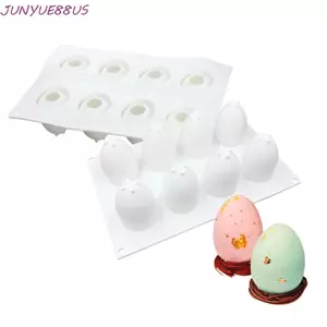JUNYUE88US Khuôn Trứng Phục Sinh, Khuôn Silicon Không Mùi, Khuôn Bánh Có Thể Tái Sử Dụng 8 Lỗ Cấp Thực Phẩm Trứng Khuôn Nấu Ăn