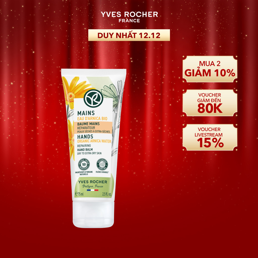 Kem dưỡng ẩm da tay suốt 48 giờ cho da khô và rất khô Yves Rocher Restorative Hand Balm 75ml