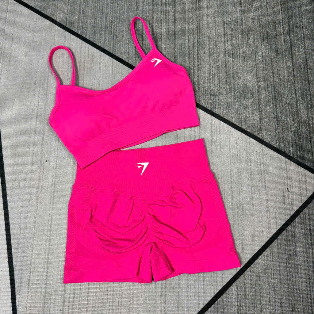 Bộ Quần Áo Tập Gym,Yoga Quần Đùi Cạp Cao Mix Áo Lưng U Cao Cấp,Chât Dệt Kim 10% Elest Tôn From Tôn Dáng GB326