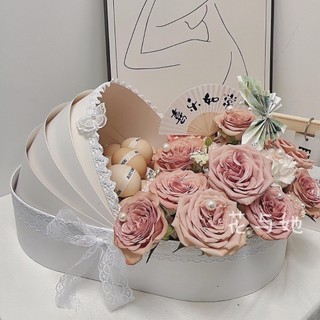 HIGHVIEWLS Hộp Quà Tặng Tắm Cho Bé, Giỏ Bánh Trung Thu Đa Năng Hoa Tươi, Hộp Bao Bì Bánh Trăng Trắng Xanh Hồng