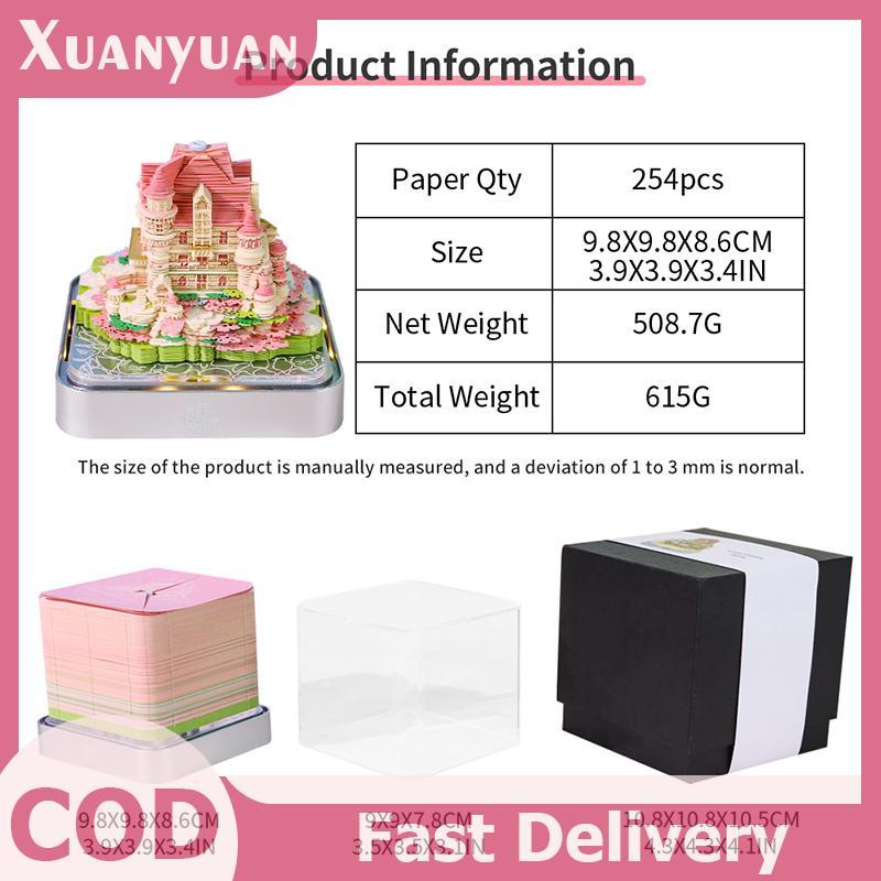 XUAN Time Piece Lịch 2026 Lịch Để Bàn Có Đèn LED 3D Lịch Xé Khắc Giấy Nghệ Thuật Miếng Lót Notepad Quà Tặng Giáng Sinh Tân Gia Trang Trí Máy Tính Để Bàn VN