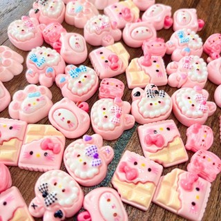 Set 10 sticker charm thỏ buny ngẫu nhiên, charm 3d đá phụ kiện trang trí dép