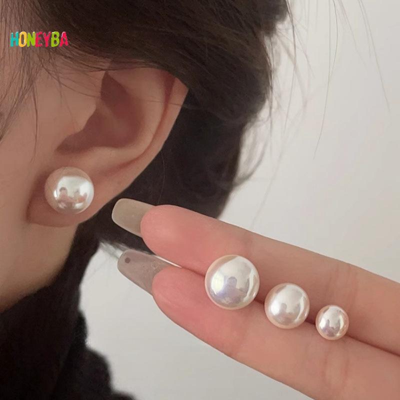 < Honeyba > Bông Tai Ngọc Trai Thanh Lịch Pháp Mới Cho Thời Trang Hàn Quốc Trang Sức Cưới Dự Tiệc Nữ Ngọt Ngào Phụ Kiện Quà Tặng