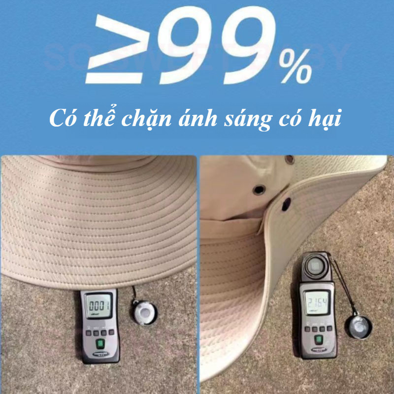 Mũ Vành Rộng Chống Nắng & Tia UV, Thiết Kế Unisex Thời Trang, Chất Liệu Thấm Nước