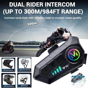 300M Bộ đàm liên lạc 2 chiều, lõi kép, tai nghe mũ bảo hiểm Bluetooth, hỗ trợ chia sẻ nhạc, radio FM, chống nước