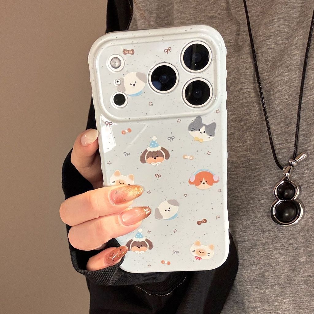 Gỗ mực đáng yêu phù hợp với ốp điện thoại iPhone 16 Pro Max, màn hình đầy đủ động vật