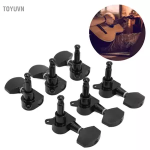 Toyuvn Chốt điều chỉnh đàn guitar Funien 6 cái Núm điều chỉnh đầu vuông đóng kín hoàn toàn với ốc vít Đai ốc và vòng đệm Hợp kim kẽm tuyệt vời Phụ tùng thay thế điện âm để lắp đặt (Màu đen)