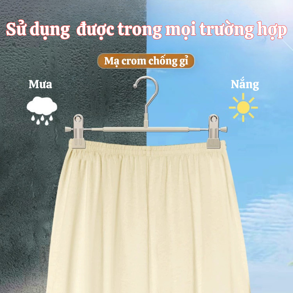 Combo 10 Móc Kẹp Quần Áo HomeMate Thép Không Gỉ – Móc Kẹp Quần, Váy, Tất Vớ Chống Trượt Đa Năng
