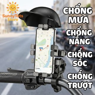 Giá đỡ điện thoại xe máy ABS Rain Sun Shield Mirror Mount iPhone Android Vỏ có thể điều chỉnh