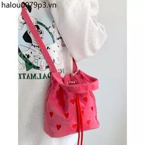 Túi xách nữ Niche dây rút thêu trái tim cao cấp