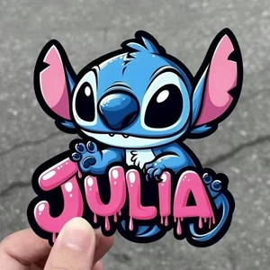 Dễ thương Interstellar Baby Stitch JULIA Nhãn dán xe hơi Phim hoạt hình Trang trí sáng tạo Nhãn dán cơ thể chống thấm nước