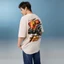 HOLLISTER Áo thun nam dáng rộng màu trắng đua bóng hoàng hôn in họa tiết lớn 100% Cotton cao cấp dành cho cặp đôi áo thun ngắn tay