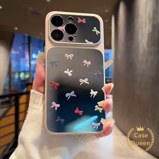 Tương thích cho IPhone 16 17 12 15 14 11 13 Pro Max X XS Max XR Air 14 Plus Thời trang đơn giản Full Màn hình Vỏ gương nơ đầy màu sắc