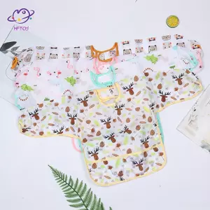 HFTOY Mới Cho Bé Trẻ Em Tập Đi Dài Tay Nghệ Thuật Chống Thấm Nước Khói Ăn Yếm Tạp Dề Nhà Thơ ~