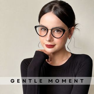 Gọng kính mắt mèo nữ GENTLE MOMENT gọng kim loại cao cấp chống ánh sáng xanh chống tia UV thời trang GMK689